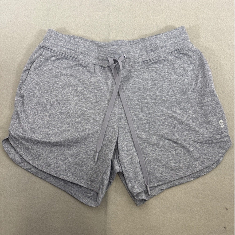 Free Country Womens Heather Gray Athletic Active Short Size S Drawstring Stretch